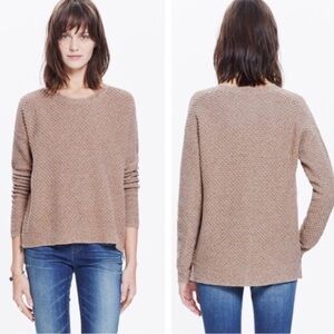 Madewell Size M Medium Landmark Beige Textured Side Zipper Sweater